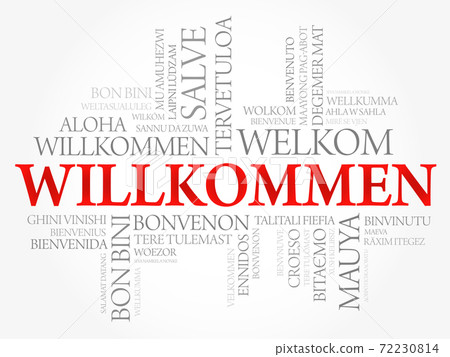 Willkommen (Welcome in German) word cloud 72230814