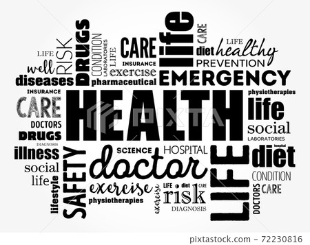 HEALTH Word Cloud Collage, Concept Background - Stock Illustration ...