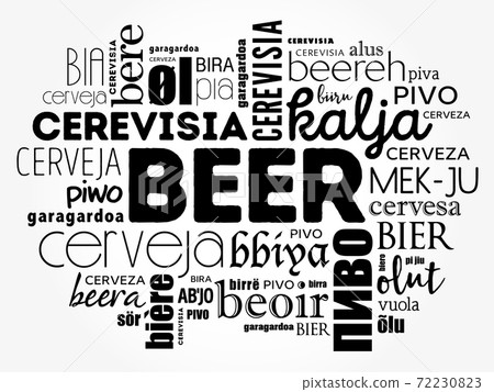 BEER in different languages of the world, Word Cloud collage 72230823