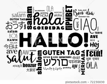 Hallo (Hello Greeting in German) word cloud concept 72230830