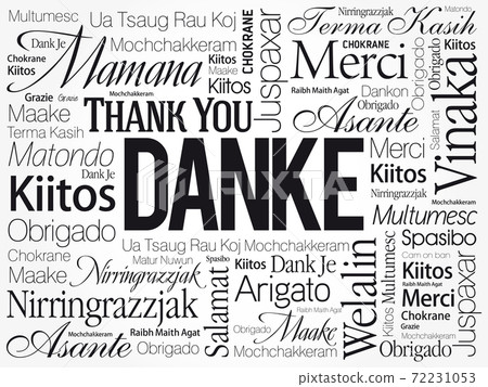 Danke (Thank You in German) word cloud background Danke (Thank You in German) word cloud background 72231053