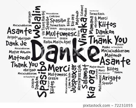 Danke (Thank You in German) word cloud background Danke (Thank You in German) word cloud background 72231055