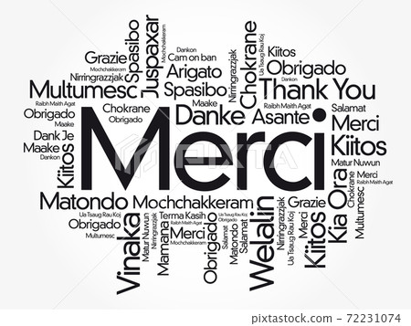 Merci (Thank You in French) Word Cloud background Merci (Thank You in French) Word Cloud background 72231074