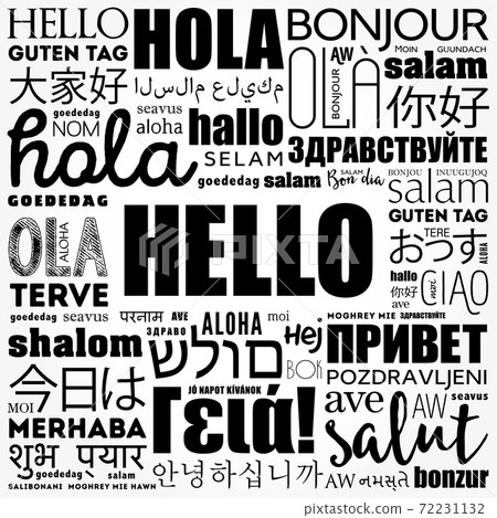 Hello word cloud in different languages of the world Hello word cloud in different languages of the world 72231132
