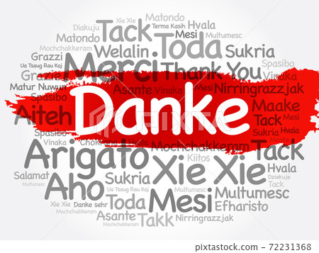 Danke (Thank You in German) word cloud background in different languages Danke (Thank You in German) word cloud background in different languages 72231368