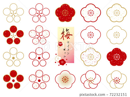 Plum icon set 03 [white / red / gold] 72232151