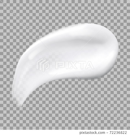 White cream smear isolated on transparent... - Stock Illustration ...