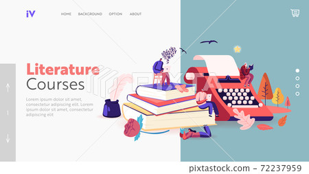 People Reading Literature and Writing Poetry or Prose Landing Page Template. Tiny Characters at Huge Books Read Verses People Reading Literature and Writing Poetry or Prose Landing Page Template. Tiny Characters at Huge Books Read Verses 72237959