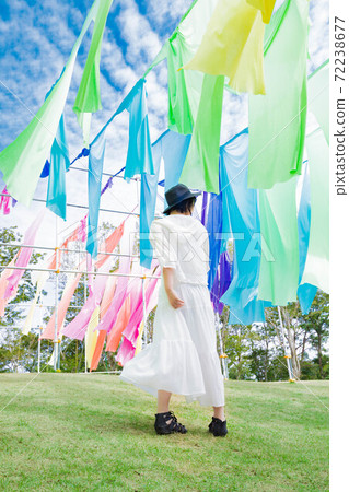 Shiga Prefecture Lake Biwa View Hill Rainbow Curtain 72238677