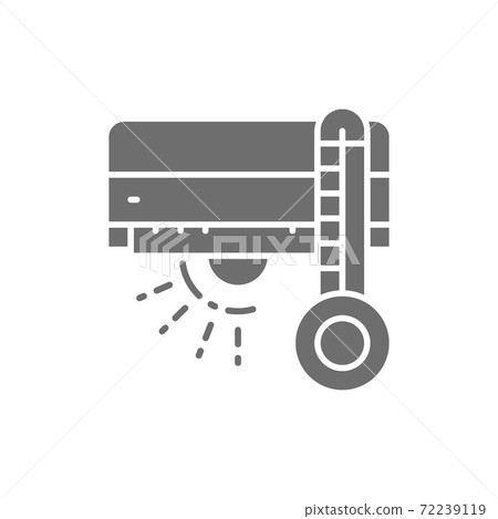 Air conditioning with air heating grey icon. Air conditioning with air heating grey icon. 72239119