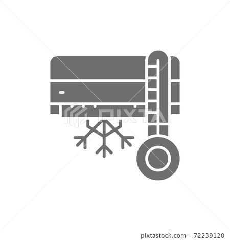 Vector air conditioning with cooling grey icon. Vector air conditioning with cooling grey icon. 72239120