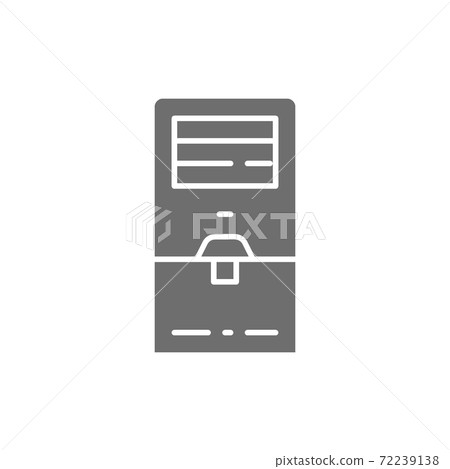 Vector portable air conditioner, cooler grey icon. Vector portable air conditioner, cooler grey icon. 72239138