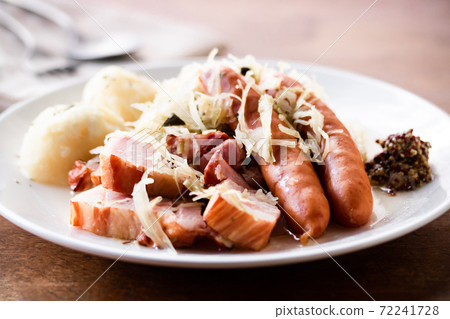 Homemade Sauerkraut Choucroute Garnie Stock Photo