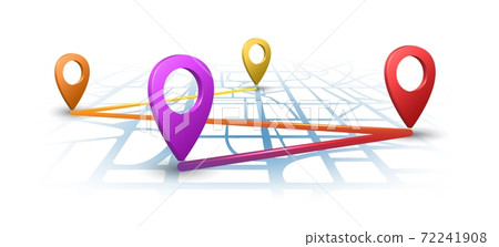 Map navigation with 3d pins 72241908