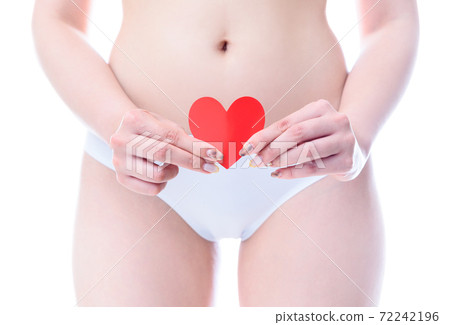 女性特有的疾病、擔憂、診斷、下腹部、有心臟的女人 72242196