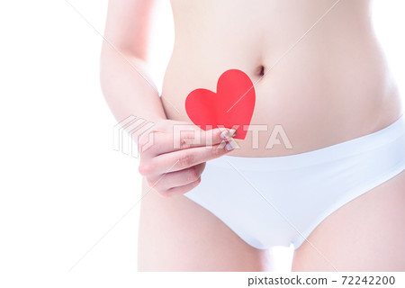 女性特有的疾病、擔憂、診斷、下腹部、有心臟的女人 72242200