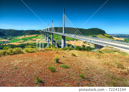 Spectacular famous viaduct of Millau,Aveyron region,France,Europe Spectacular famous viaduct of Millau,Aveyron region,France,Europe 72243194