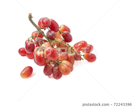 The close up of fresh red grapes organic fruit food isolated on white background. 72243396