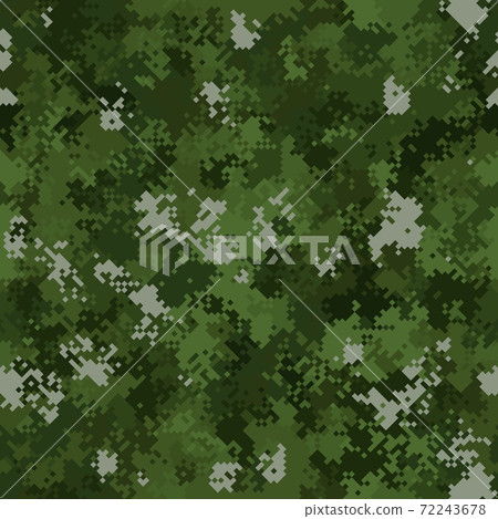 Seamless digital woodland pixel camo texture vector for army textile print 72243678