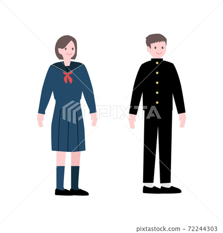 穿制服的學生插畫材料 72244303