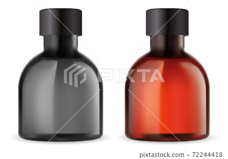 Brown glass essential oil bottle vector mockup lid 72244418
