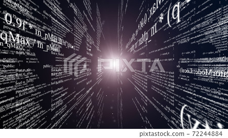 Blocks of program code flying in virtual space 72244884