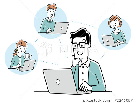 Vector Illustration Material: Online Meeting, Web Conferencing, Remote, Telework, Image 72245097