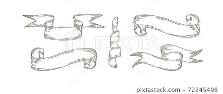 Stripes of parchments or old paper documents. Medieval ribbons of paper. Vector illustration 72245498