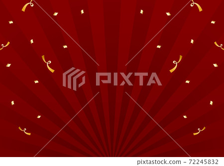 A gorgeous red background illustration with gold confetti dancing. 72245832