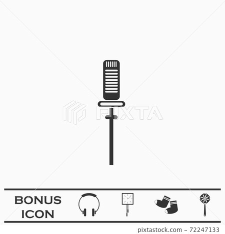 Sound recording equipment icon flat. 72247133