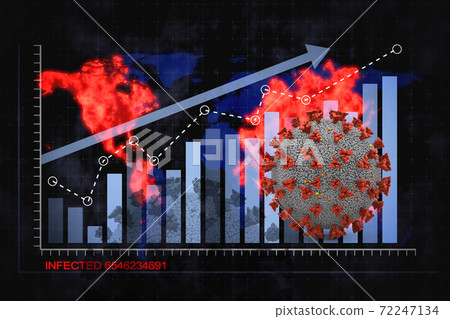Coronavirus and arrow graph Coronavirus and arrow graph 72247134