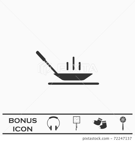 Frying pan icon flat. 72247137