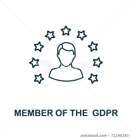 Member Of The Gdpr icon. Line style element from gdpr collection. Thin Member Of The Gdpr icon for templates, infographics and more 72248293