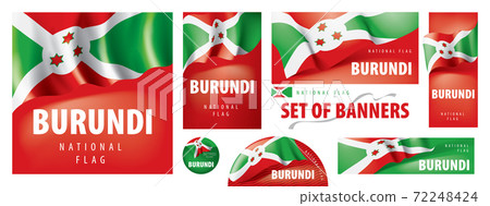 Vector set of banners with the national flag of the Burundi 72248424