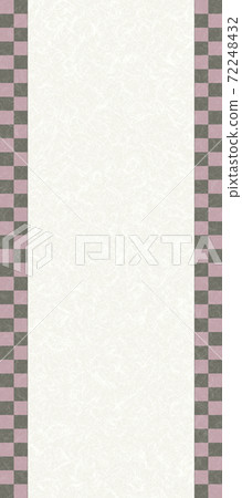 Japanese paper bordered by a checkered frame. Frames, hanging scrolls, scrolls, New Year's cards, Japanese materials, etc. 72248432