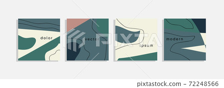 Vector set of minimal backgrounds with abstract organic shapes, hand draw line and sample text. Contemporary collage. Minimal stylish cover for branding design. Vector set of minimal backgrounds with abstract organic shapes, hand draw line and sample text. Contemporary collage. Minimal stylish cover for branding design. 72248566