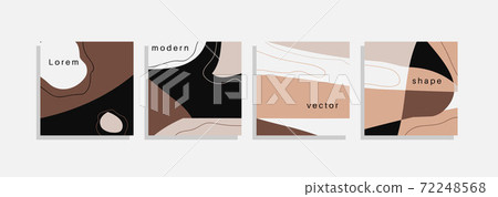 Vector set of minimal backgrounds with abstract organic shapes, hand draw line and sample text. Contemporary collage. Minimal stylish cover for branding design. Vector set of minimal backgrounds with abstract organic shapes, hand draw line and sample text. Contemporary collage. Minimal stylish cover for branding design. 72248568