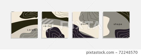 Vector set of minimal backgrounds with abstract organic shapes, hand draw line and sample text. Contemporary collage. Minimal stylish cover for branding design. Vector set of minimal backgrounds with abstract organic shapes, hand draw line and sample text. Contemporary collage. Minimal stylish cover for branding design. 72248570