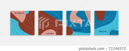 Vector set of minimal backgrounds with abstract organic shapes, hand draw line and sample text. Contemporary collage. Minimal stylish cover for branding design. Vector set of minimal backgrounds with abstract organic shapes, hand draw line and sample text. Contemporary collage. Minimal stylish cover for branding design. 72248572