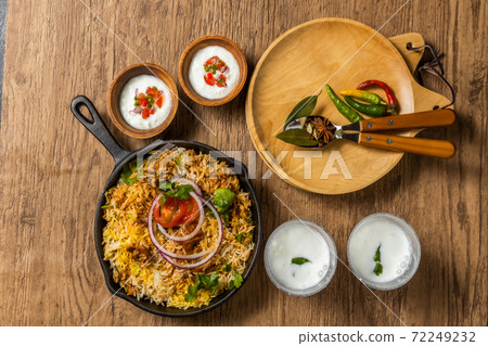 Biryani is a typical Indian mixed rice 72249232