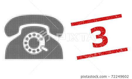 Distress 3 Seal Stamp and Halftone Dotted Pulse Phone Distress 3 Seal Stamp and Halftone Dotted Pulse Phone 72249602