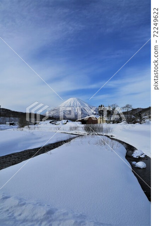 Mt. Yotei and Kimobetsu River (Kimobetsu Town, Hokkaido) 72249622
