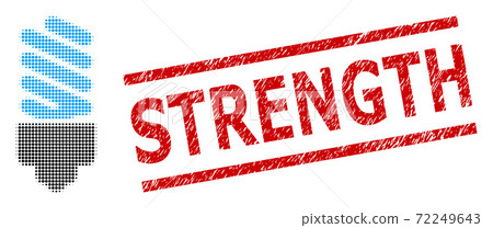 Scratched Strength Seal Stamp and Halftone... - Stock Illustration ...