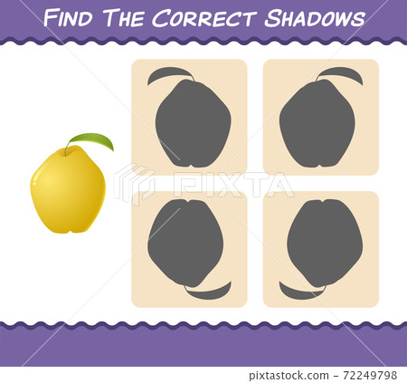 Find the correct shadows of cartoon quinces. Searching and Matching game. Educational game for pre shool years kids and toddlers Find the correct shadows of cartoon quinces. Searching and Matching game. Educational game for pre shool years kids and toddlers 72249798