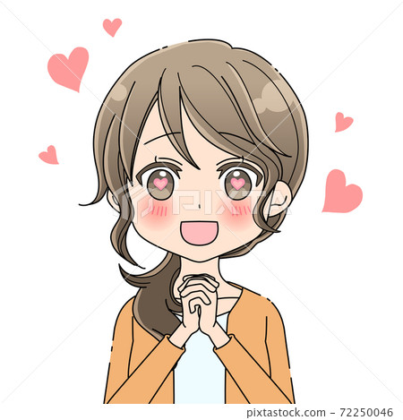 Female facial expression _ eyes are heart Female facial expression _ eyes are heart 72250046
