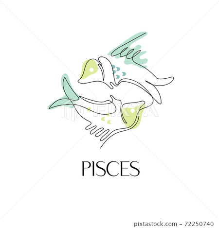 Zodiac sign Pisces. The symbol of the astrological horoscope. 72250740