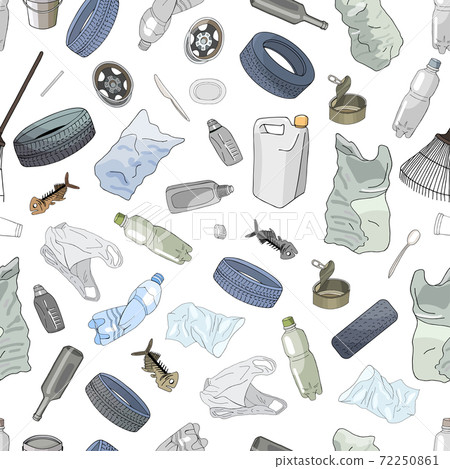Seamless pattern with different kinds of...-插圖素材 [72250861] - PIXTA圖庫
