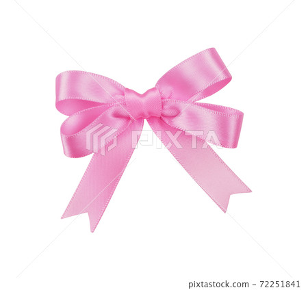 Red satin ribbon bow isolated on white 72251841