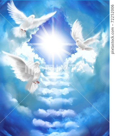 dove flying to heaven