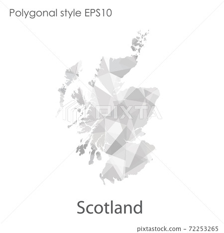 Vector isolated illustration icon  of Scotland map. Polygonal geometric style, triangular shapes. White background 72253265